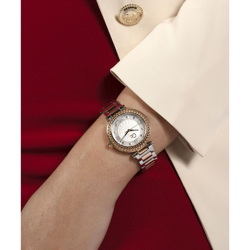 Gc Tiara White Round Dial Quartz Analog Women Watch - Guess Collection Watch Gc