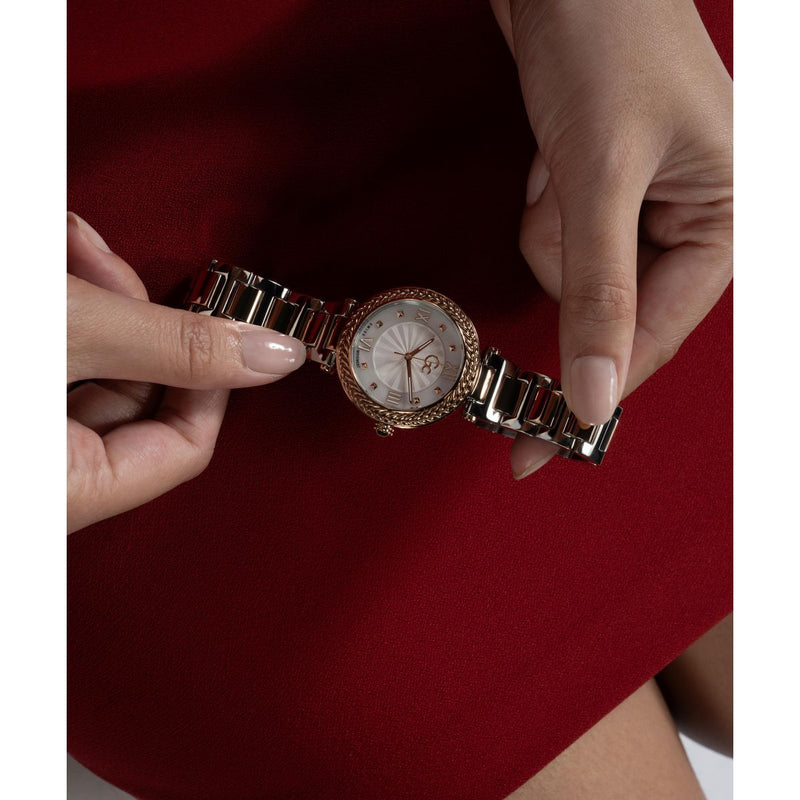 Gc Tiara White Round Dial Quartz Analog Women Watch - Guess Collection Watch Gc