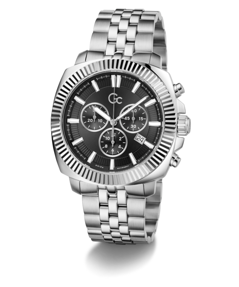 Gc Flair Coussin Black Square Quartz Men Watch Watch Gc