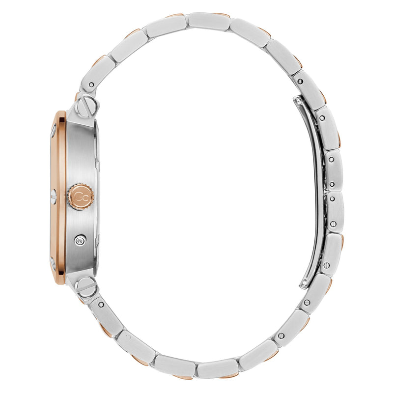 Gc Aura White Round Dial Quartz Analog Women Watch - Guess Collection Watch Gc