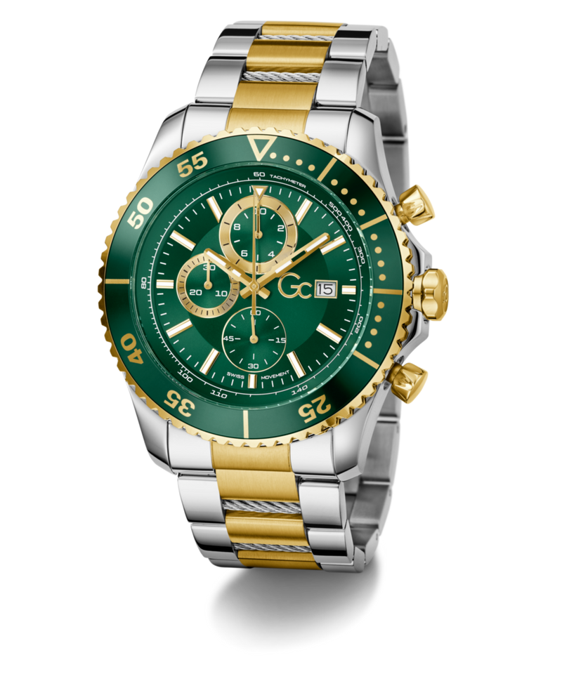 Gc Speedracer Green Round Quartz Men Watch - Guess Collection Watch Gc