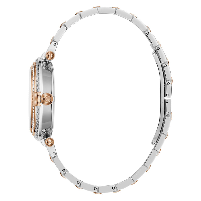 Gc Vogue Cable White Round Dial Quartz Analog Women Watch - Guess Collection Watch Gc