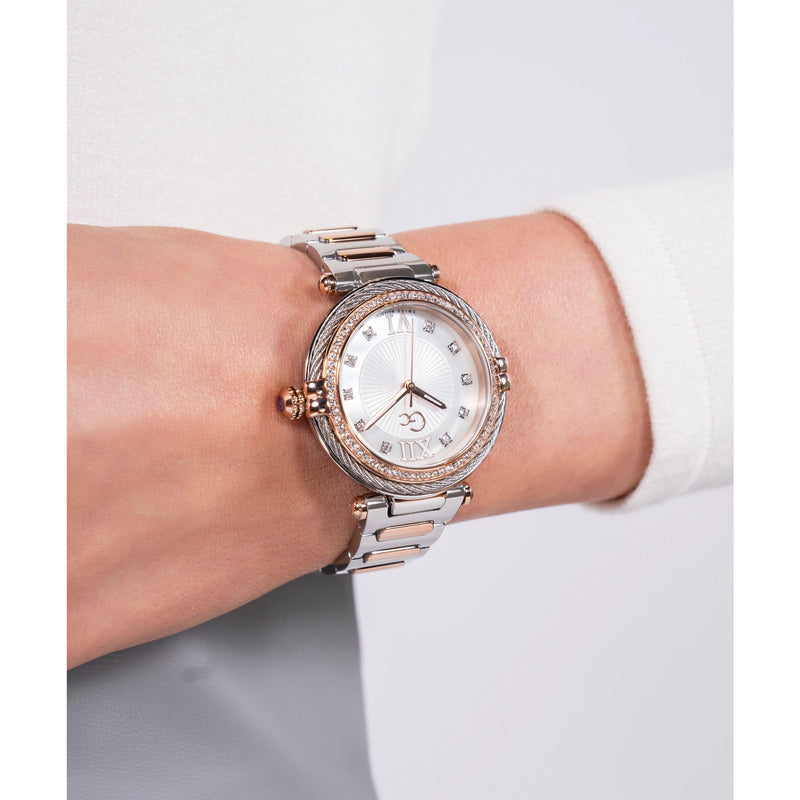 Gc Vogue Cable White Round Dial Quartz Analog Women Watch - Guess Collection Watch Gc