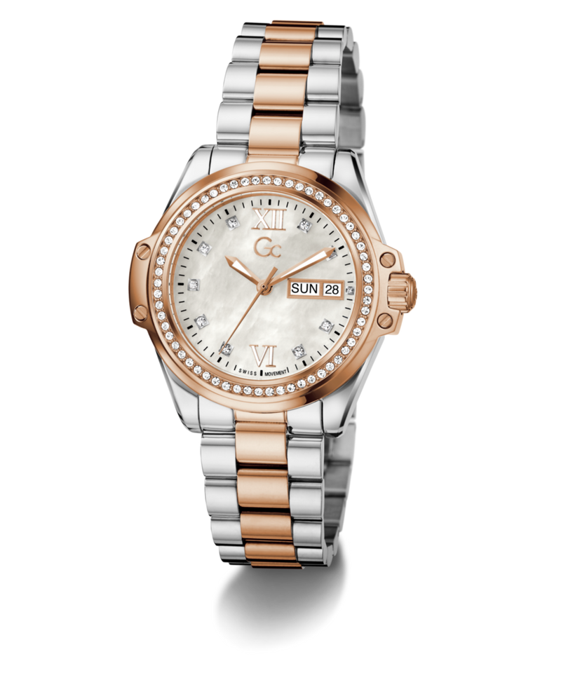 Gc Bolt Lady White Round Quartz Women Watch - Guess Collection Watch Gc