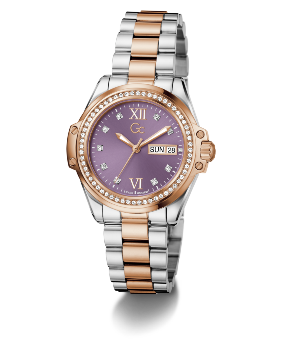Gc Bolt Lady Purple Round Quartz Women Watch