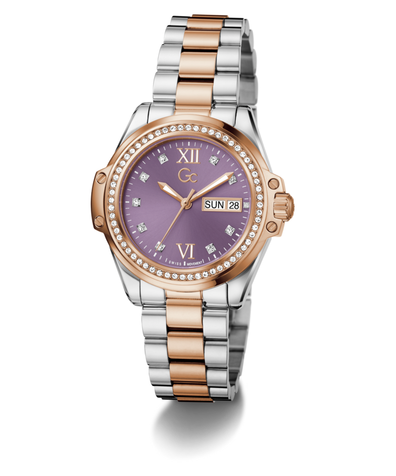 Gc Bolt Lady Purple Round Quartz Women Watch Watch Gc