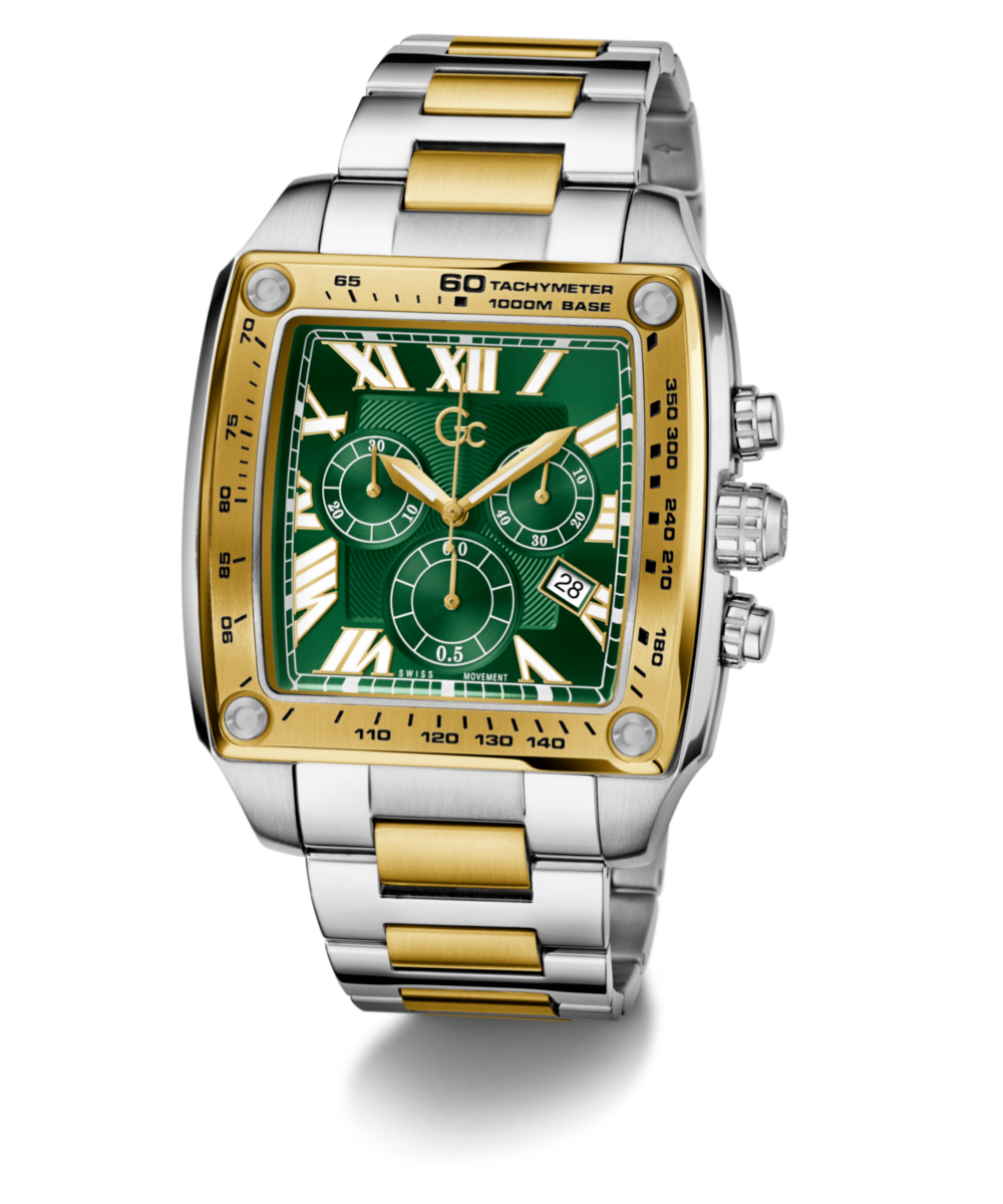 Gc Retrofit Green Square Quartz Men Watch - Guess Collection