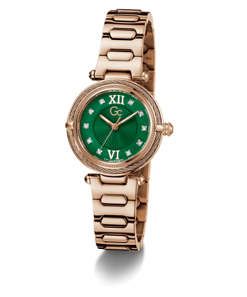 Gc Vogue Cable Green Round Quartz Women Watch - Guess Collection Watch Gc