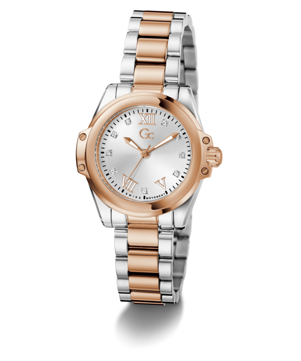 Gc Bolt Lady White Round Quartz Women Watch - Guess Collection