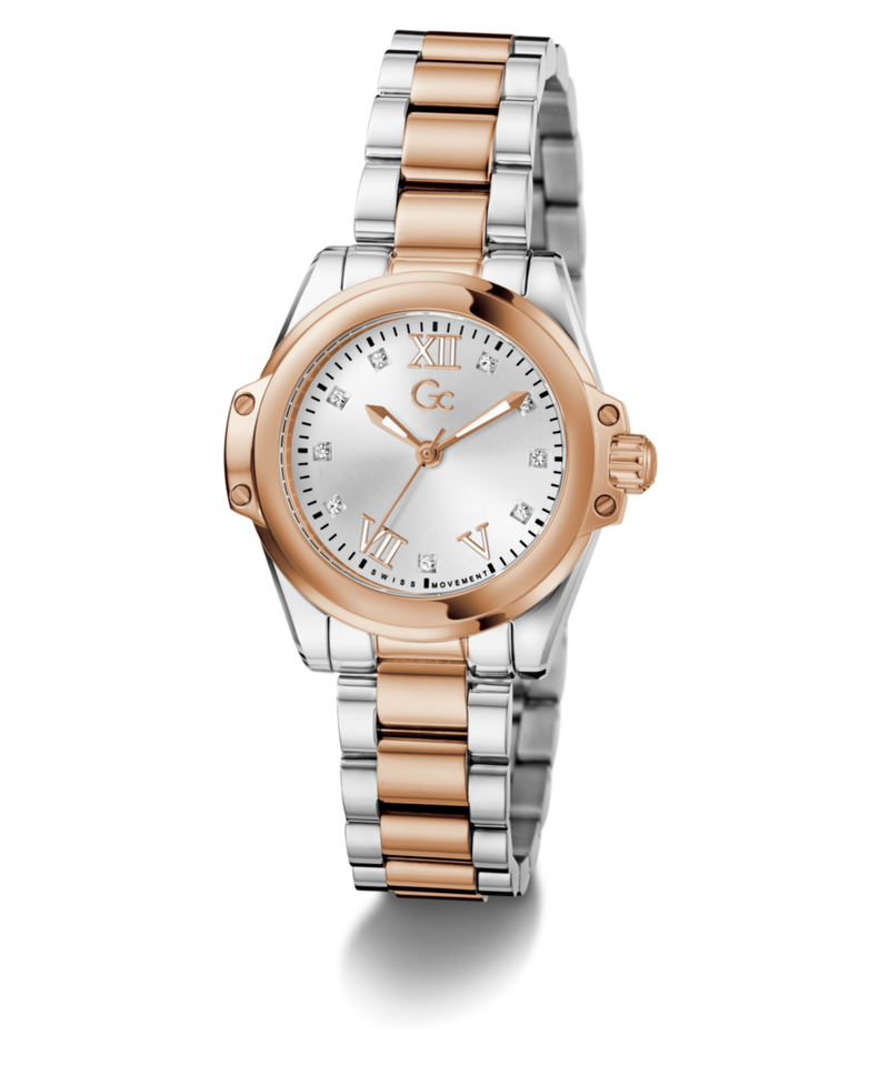 Gc Bolt Lady White Round Quartz Women Watch - Guess Collection Watch Gc
