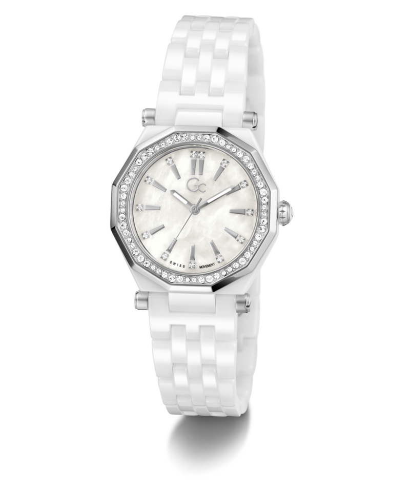Gc Gleam White Round Quartz Women Watch - Guess Collection Watch Gc