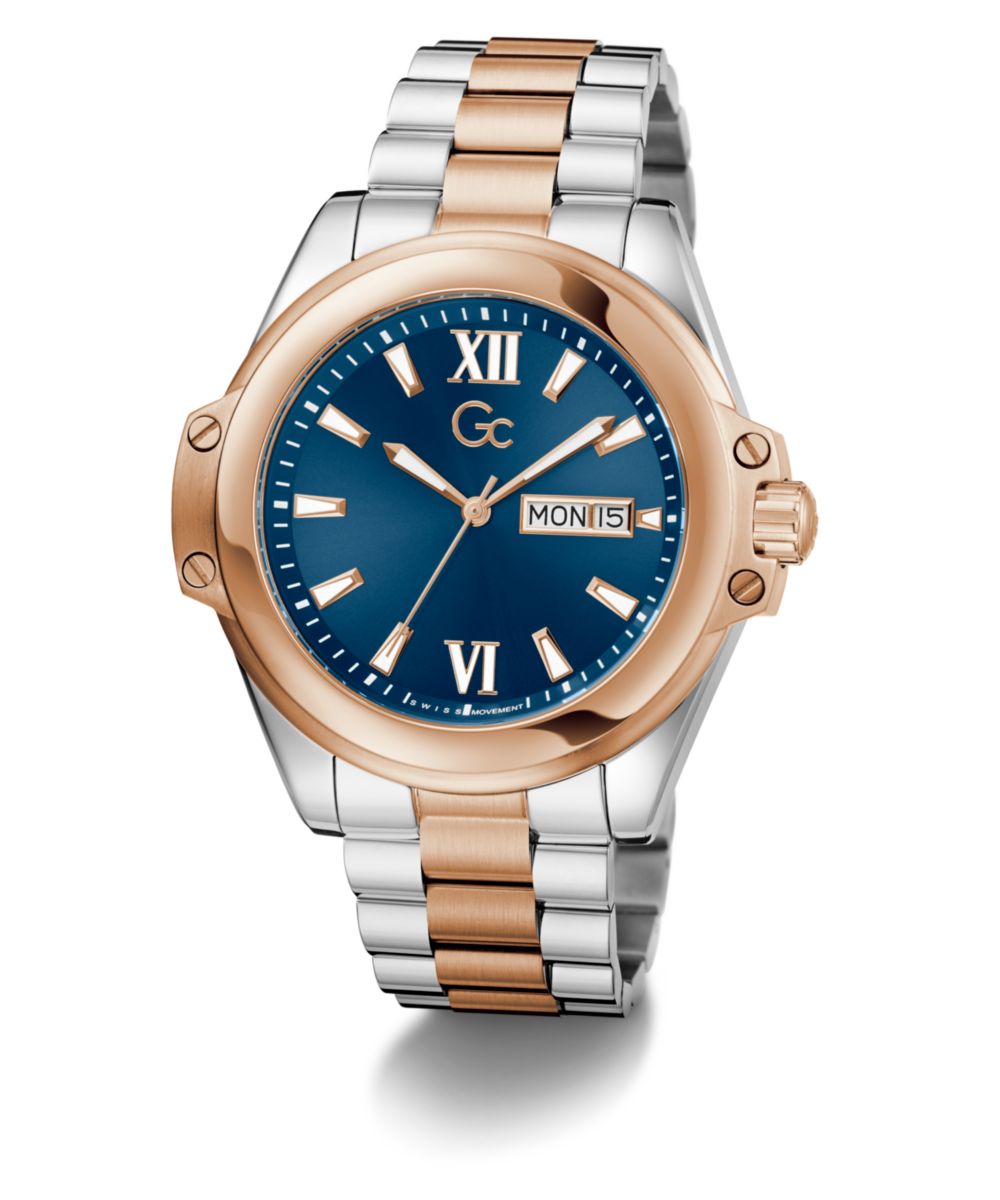 Gc Bolt Blue Round Quartz Men Watch - Guess Collection
