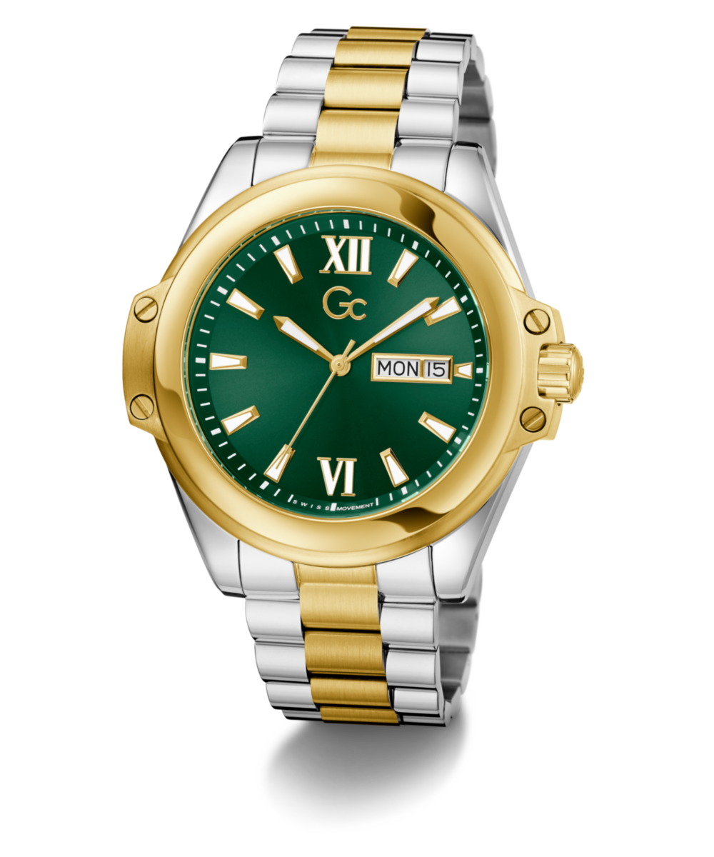 Gc Bolt Green Round Quartz Men Watch - Guess Collection