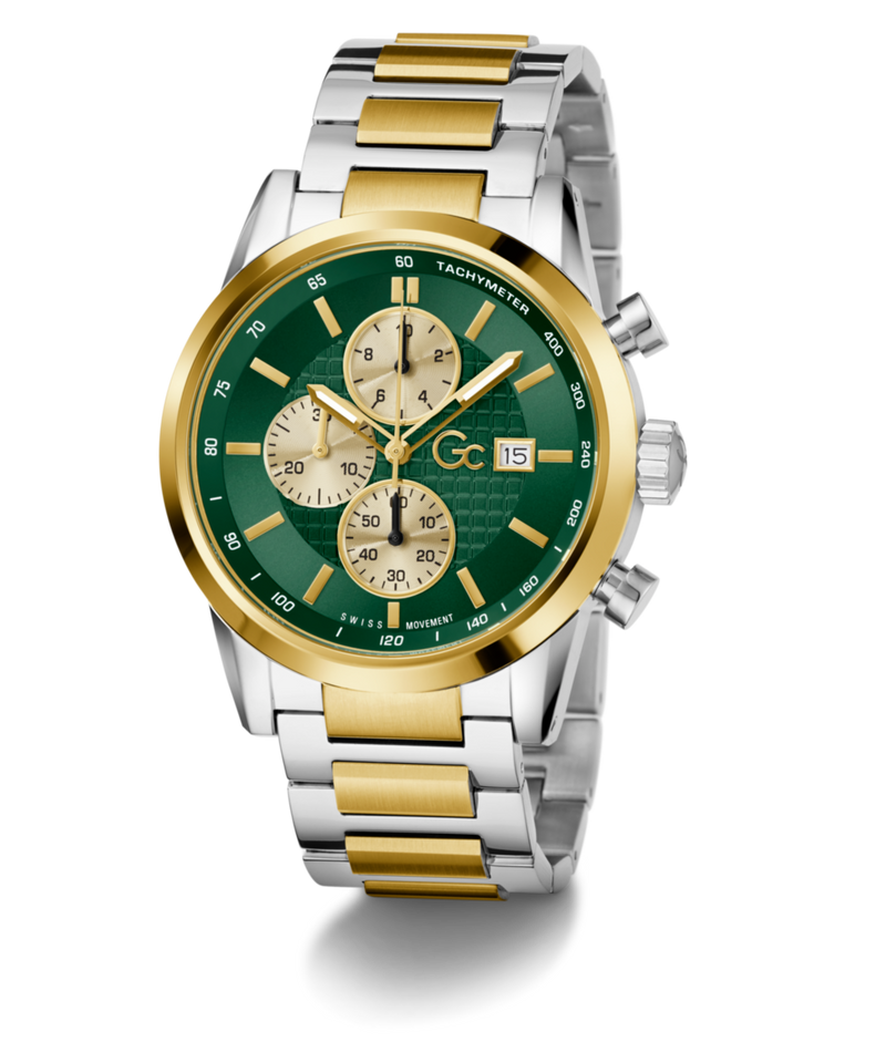 Gc Gallant Green Round Quartz Men Watch - Guess Collection Watch Gc