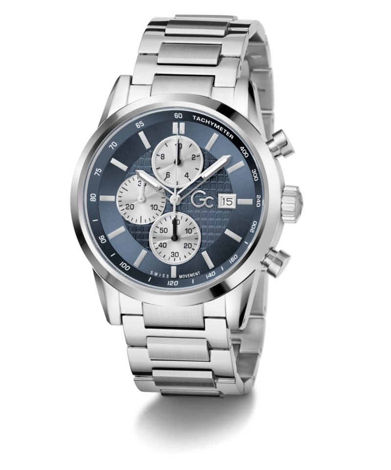 Gc Gallant Blue Round Quartz Men Watch - Guess Collection Watch Gc