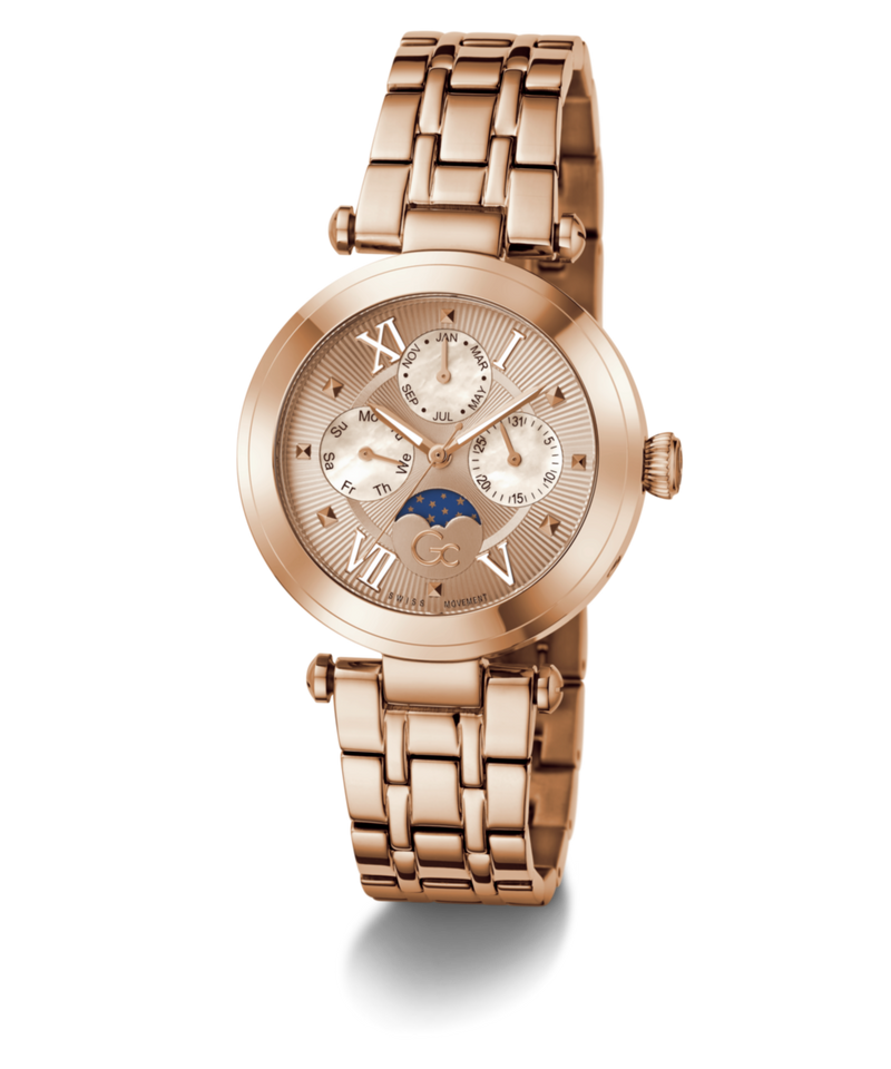 Gc Topchic Rose Gold Round Quartz Women Watch Watch Gc