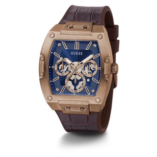 Guess Phoenix Blue Tonneau Dial Multi-function Men Watch Watch Guess