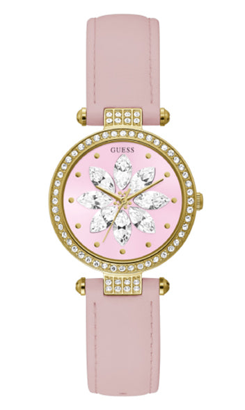 Guess Full Bloom Pink Round Dial Quartz Analog Women Watch Watch Guess