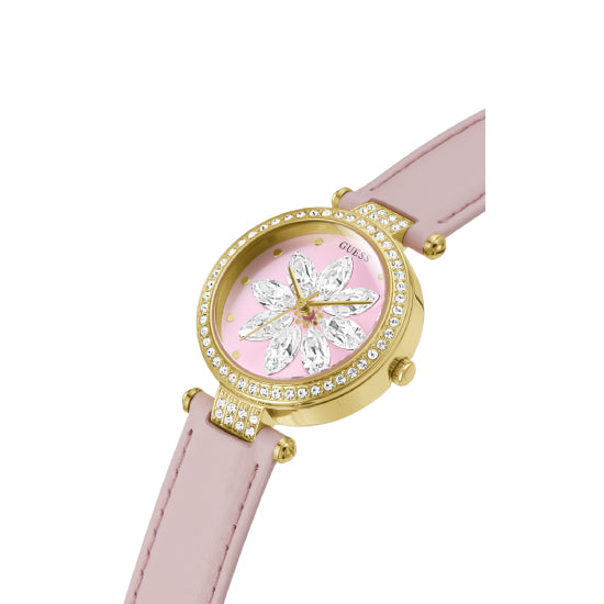 Guess Full Bloom Pink Round Dial Quartz Analog Women Watch Watch Guess