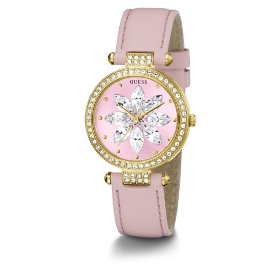 Guess Full Bloom Pink Round Dial Quartz Analog Women Watch Watch Guess