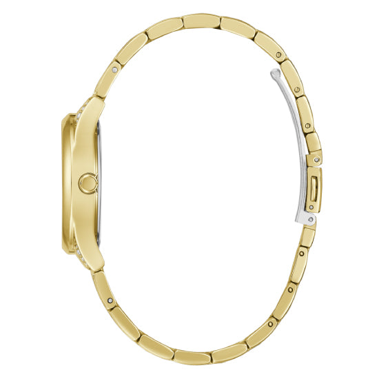 Guess Mini Aura Champagne Round Dial Quartz Analog Women Watch Watch Guess