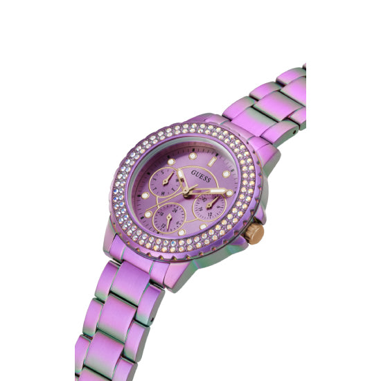 Guess Crown Iridescent Round Dial Multi-function Women Watch Watch Guess