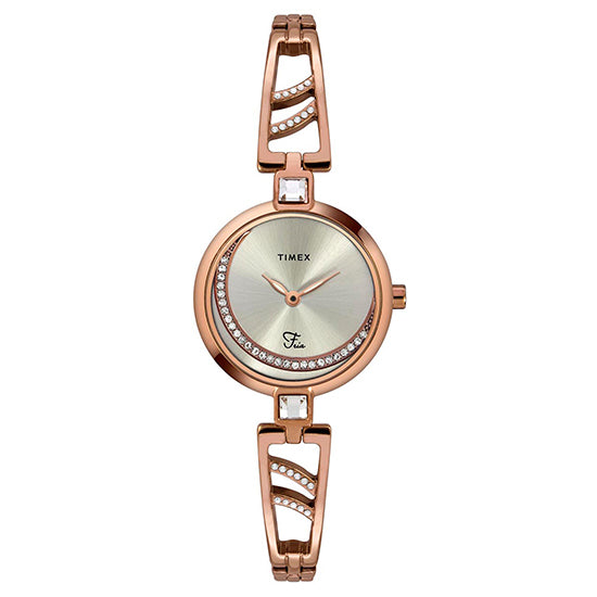 Timex Fria Round 28mm Silver Dial Analog Women Watch - TWEL15201