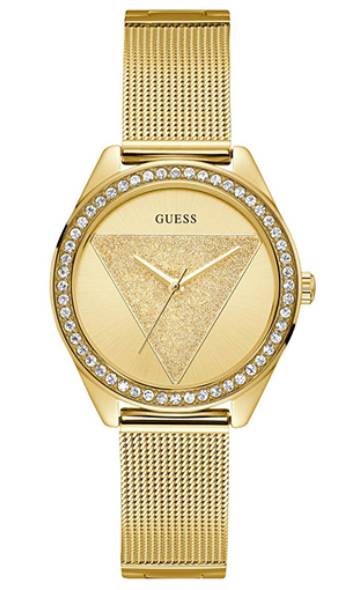 Guess Tri Glitz Gold Round Dial Analog Women Watch Watch Guess