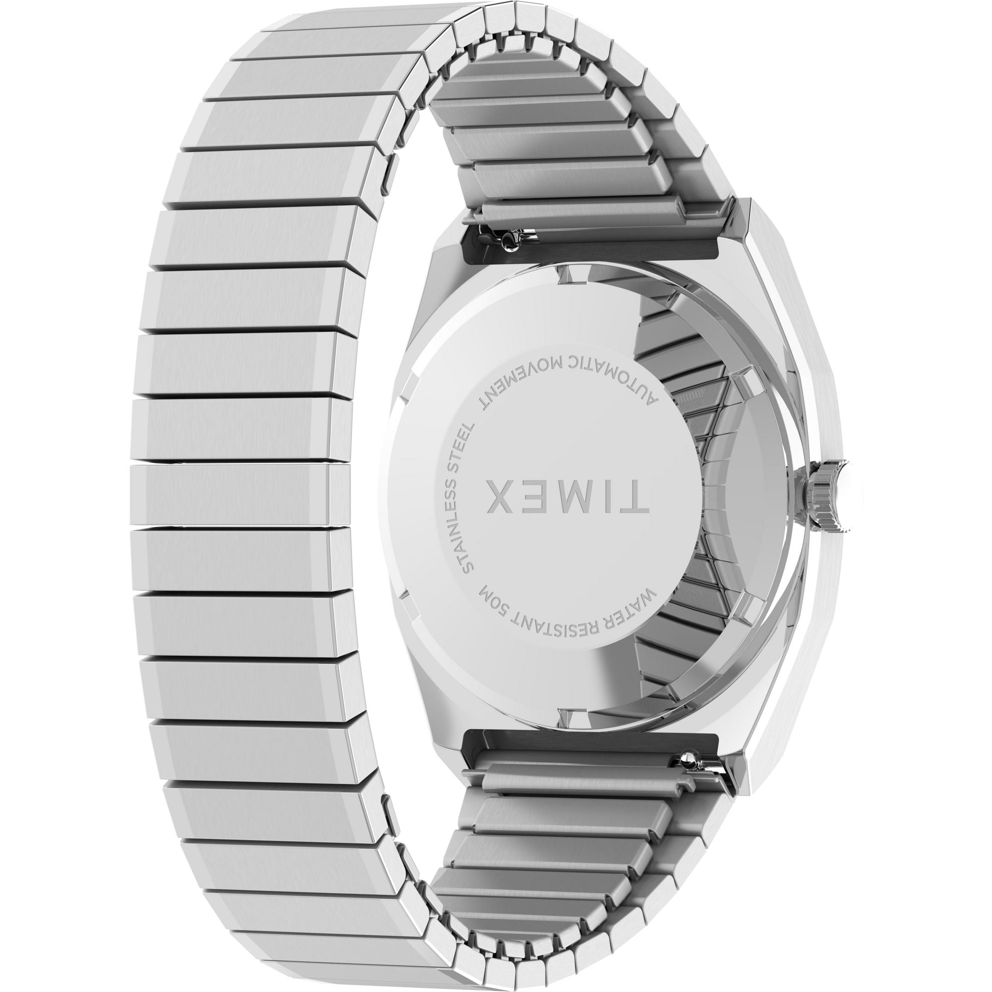 Timex E Line Reissue Silver Rectangle Mechanical Automatic Men Watch