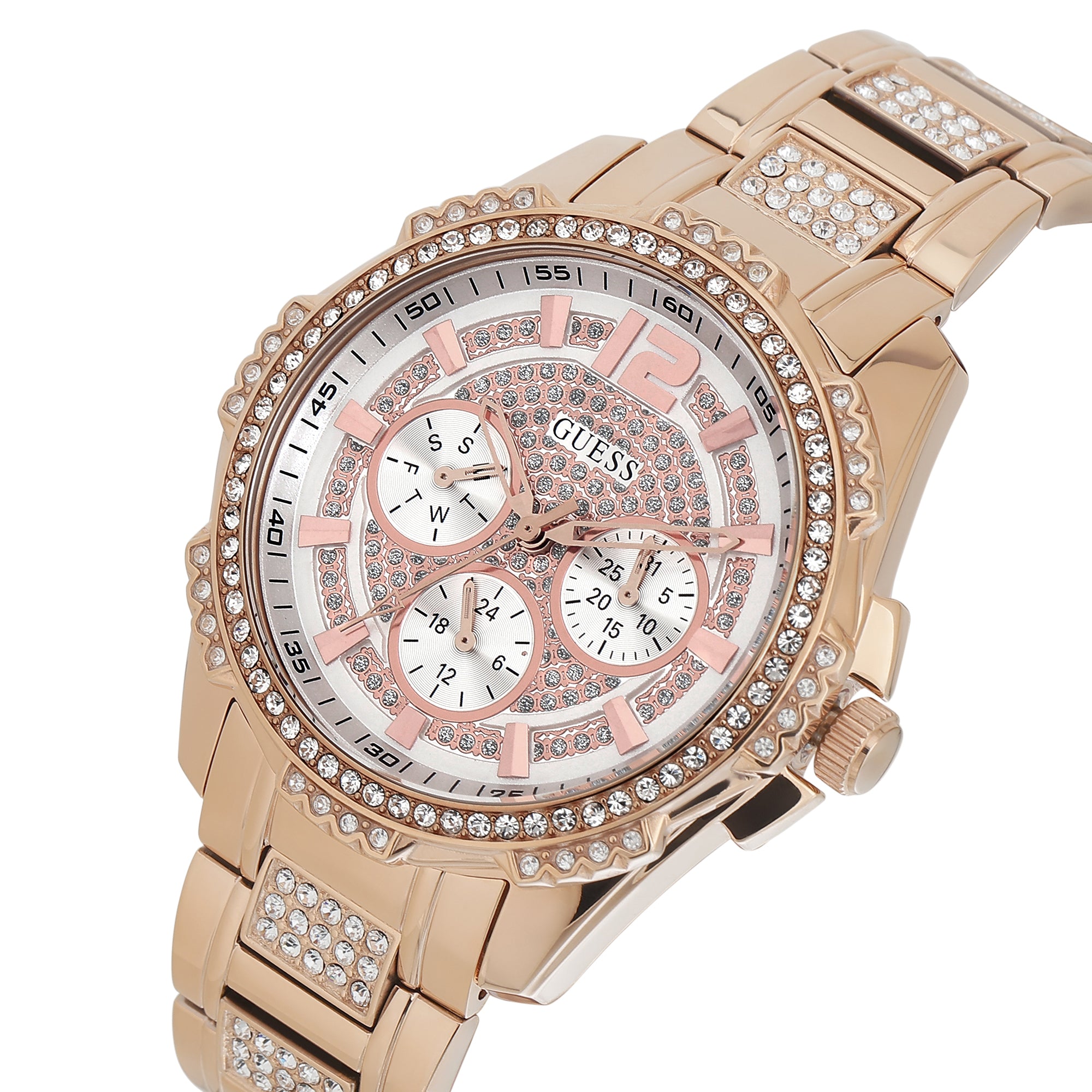 Guess Intrepid Silver Round Dial Quartz Analog Women Watch Watch Guess
