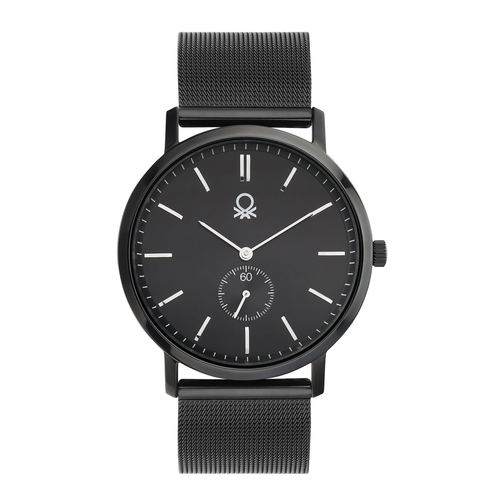 United Colors Of Benetton Black Round Dial Quartz Analog Men Watch