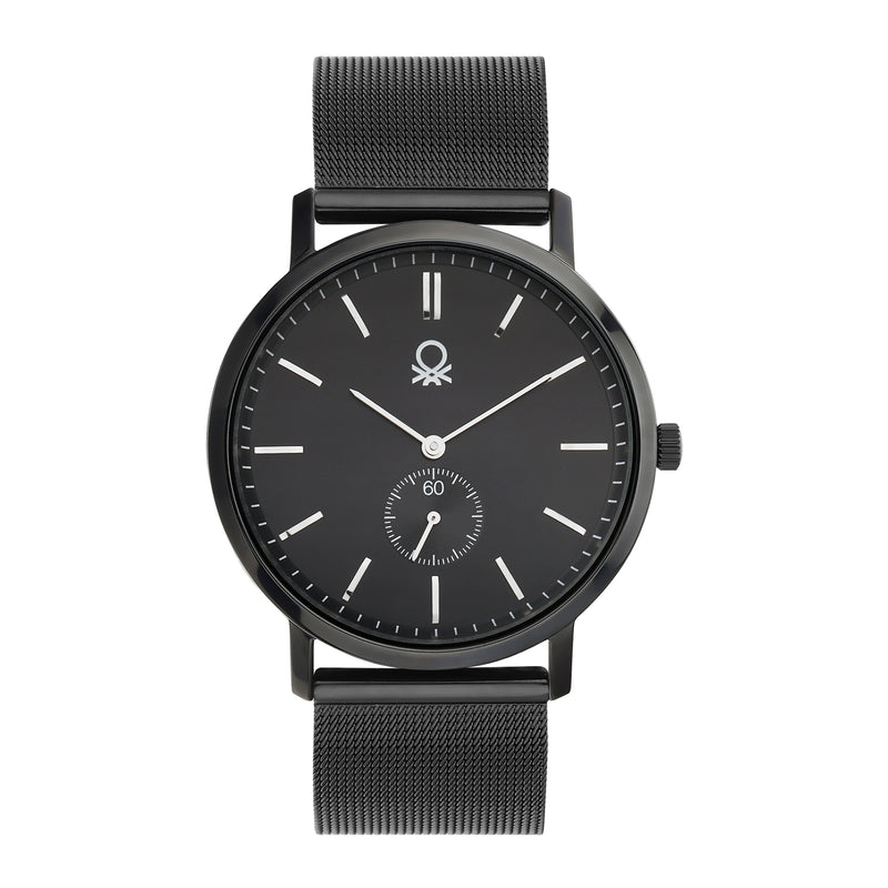 United Colors Of Benetton Black Round Dial Quartz Analog Men Watch Watch United Colors Of Benetton