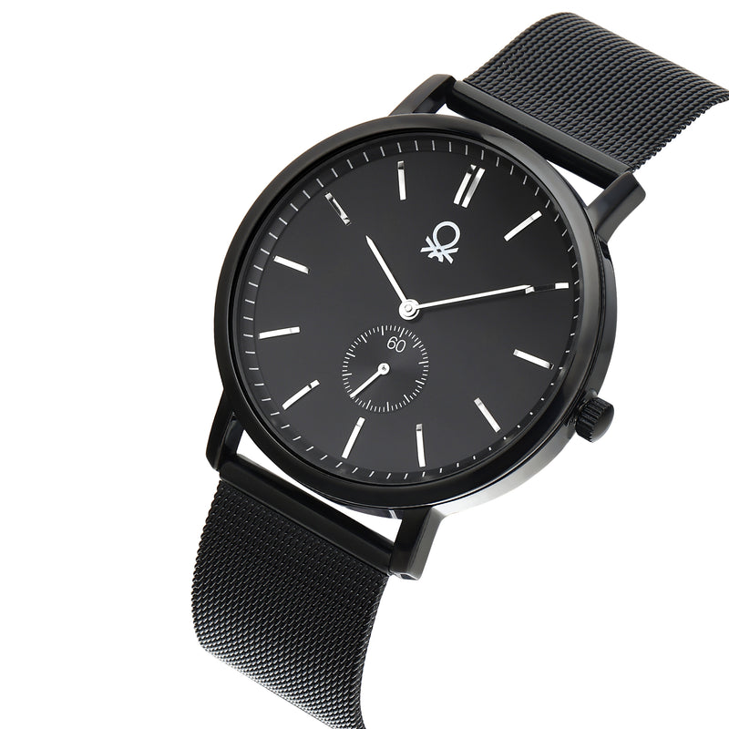 United Colors Of Benetton Black Round Dial Quartz Analog Men Watch Watch United Colors Of Benetton