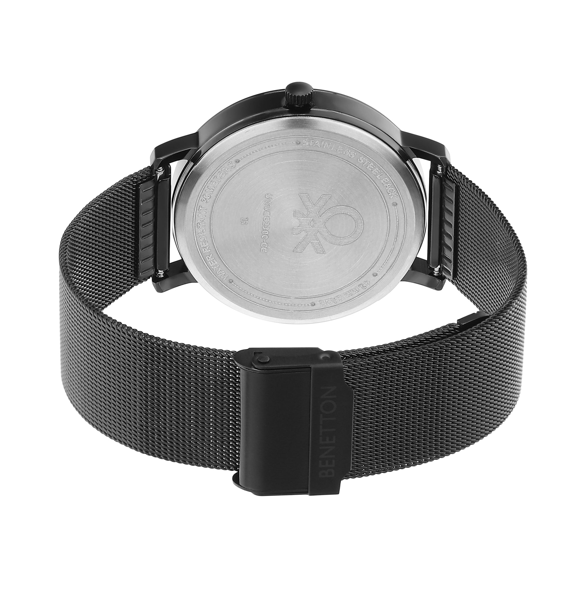 United Colors Of Benetton Black Round Dial Quartz Analog Men Watch