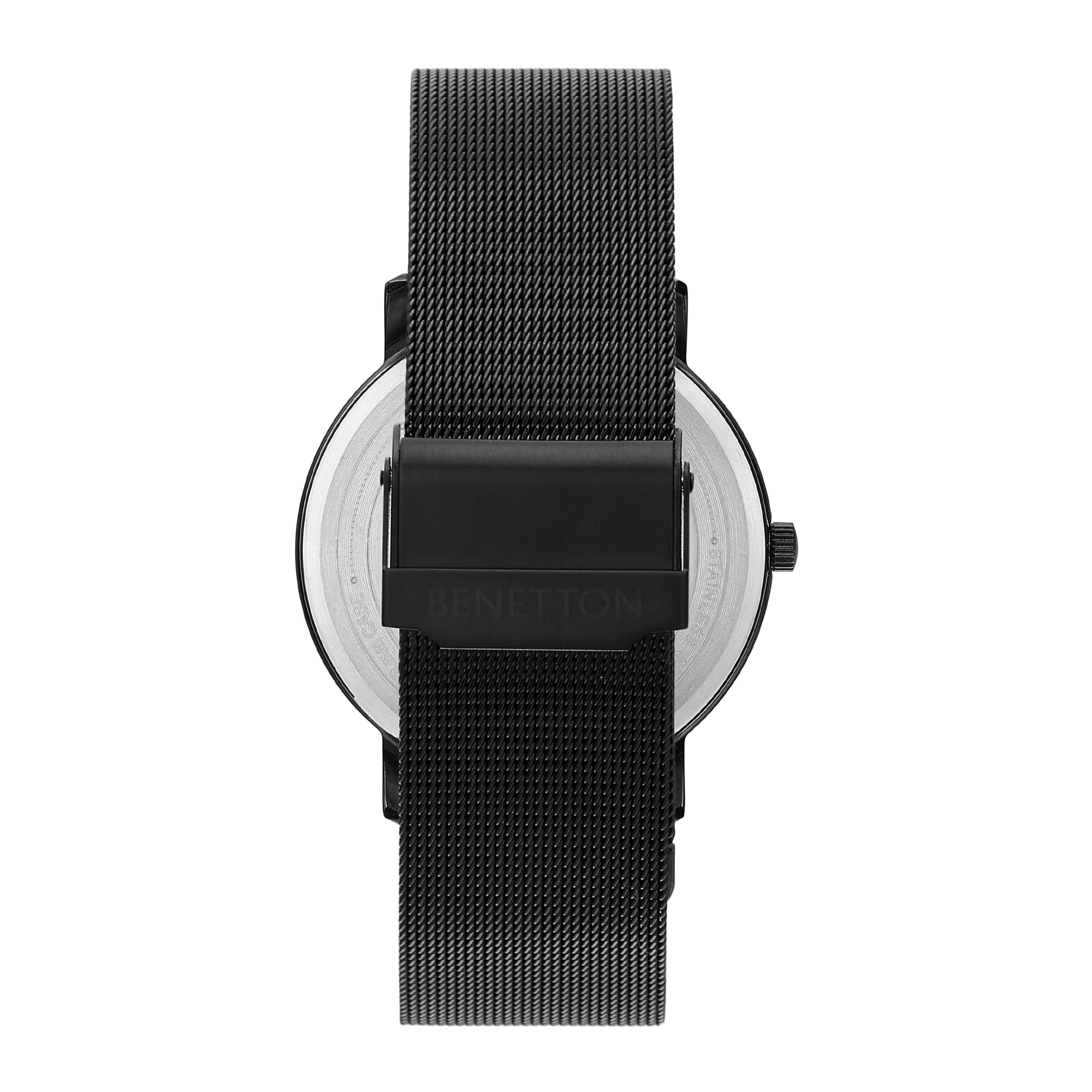 United Colors Of Benetton Black Round Dial Quartz Analog Men Watch