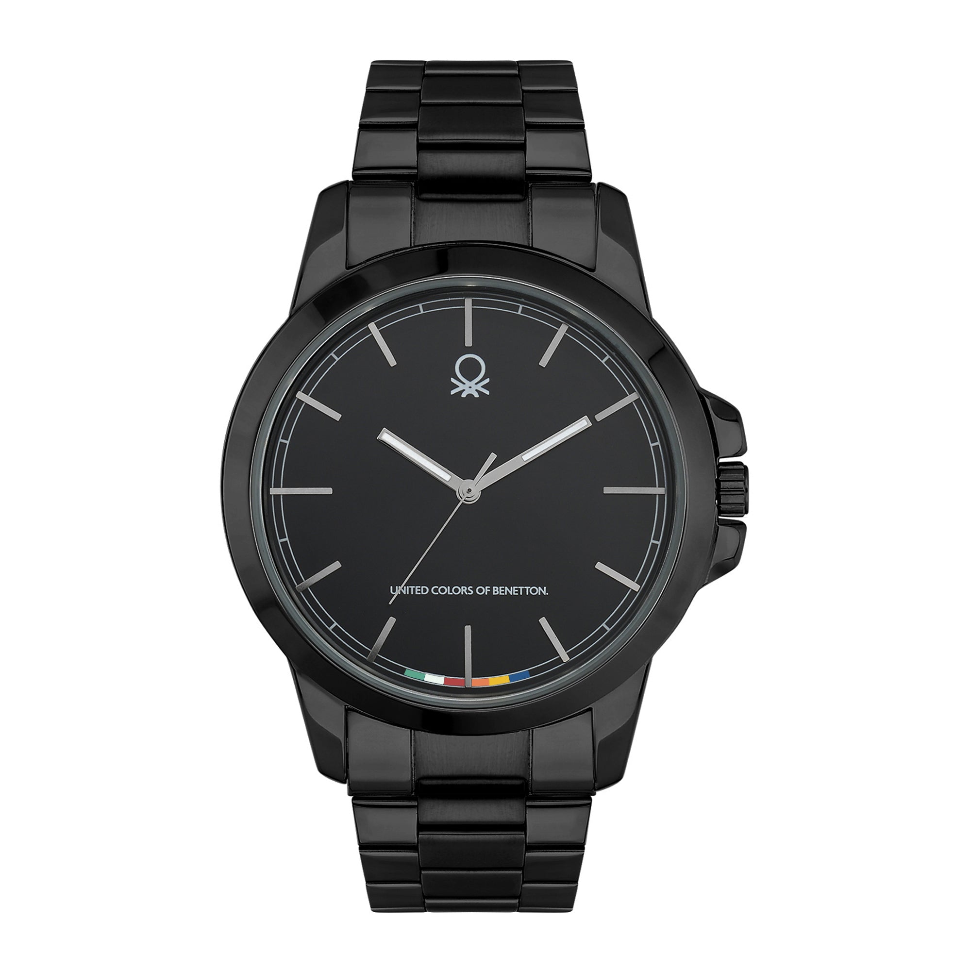 United Colors Of Benetton Black Round Dial Quartz Analog Men Watch