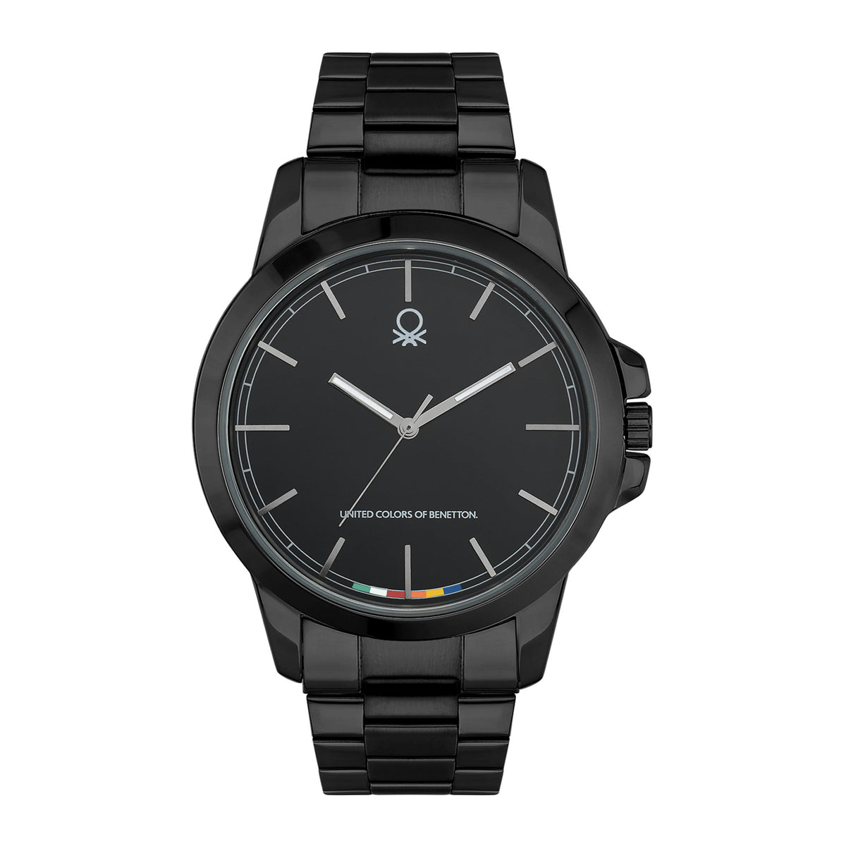 United Colors Of Benetton Black Round Dial Quartz Analog Men Watch
