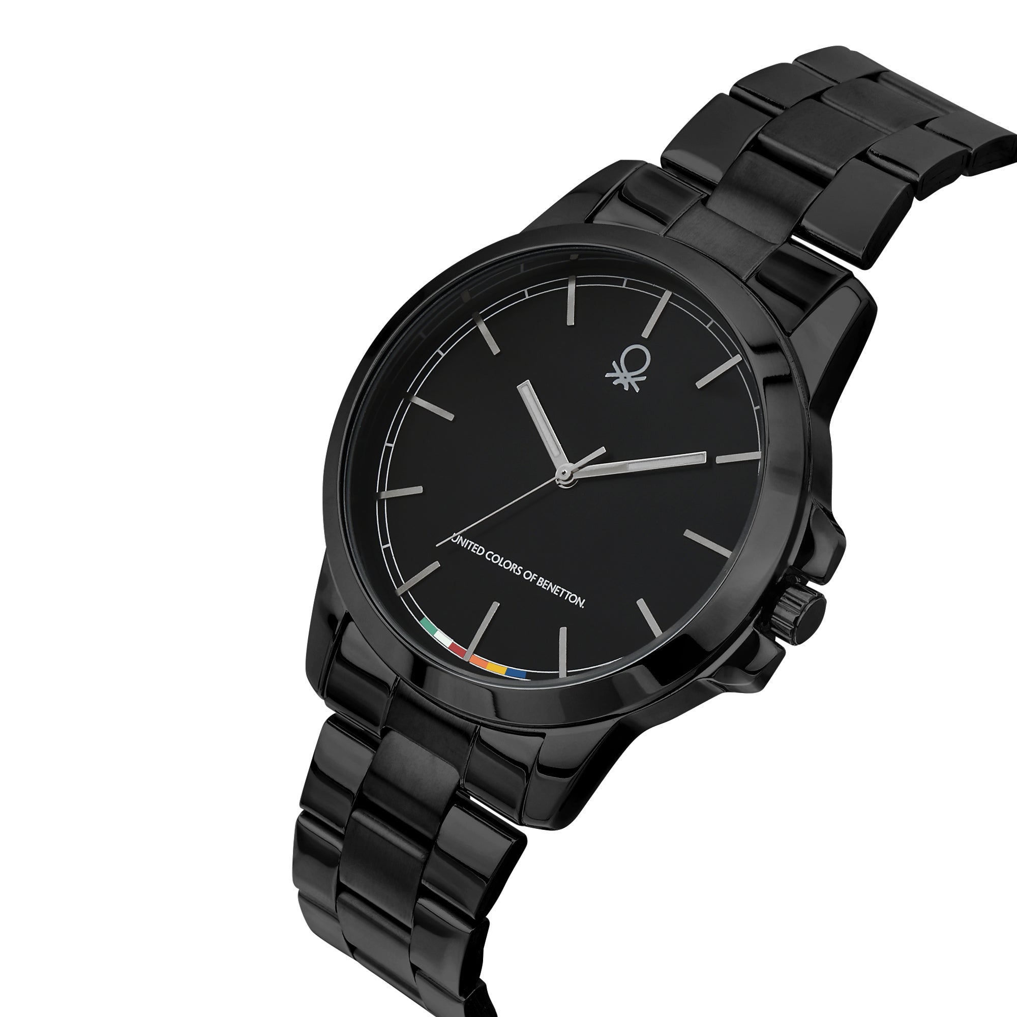 United Colors Of Benetton Black Round Dial Quartz Analog Men Watch