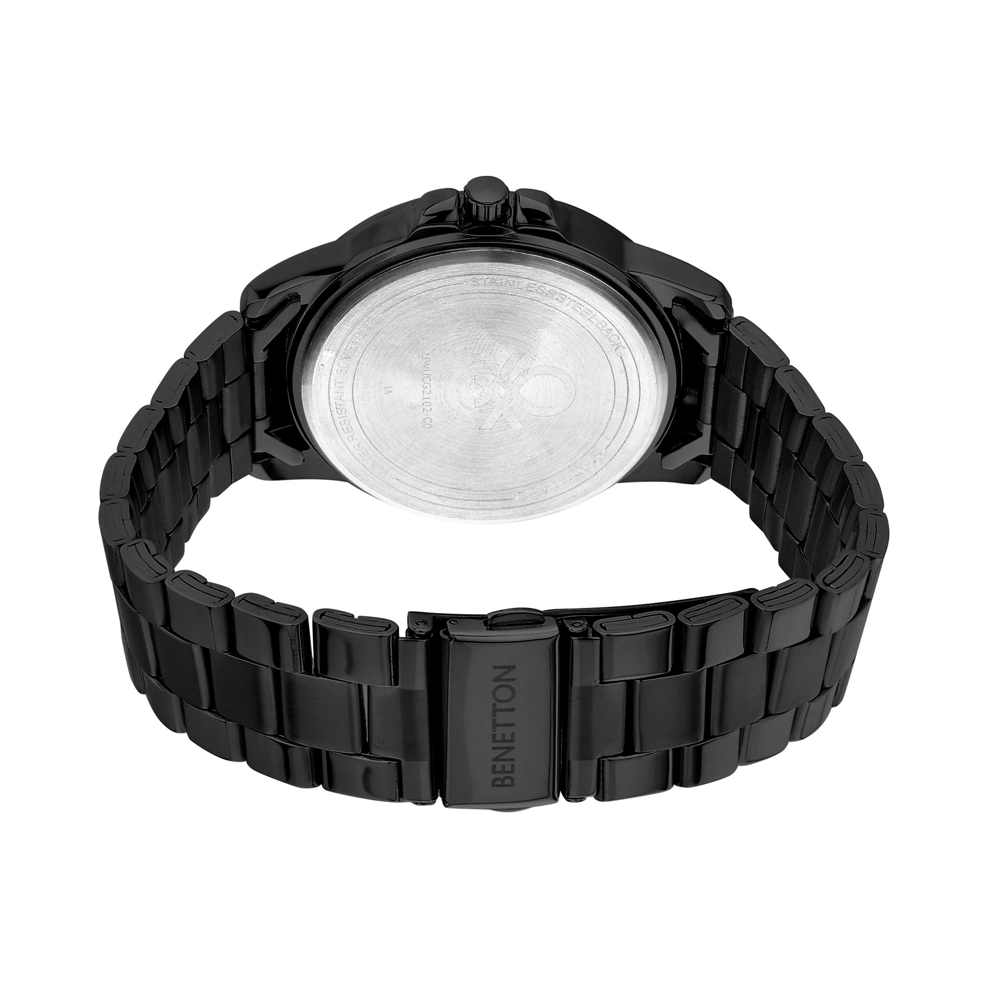 United Colors Of Benetton Black Round Dial Quartz Analog Men Watch