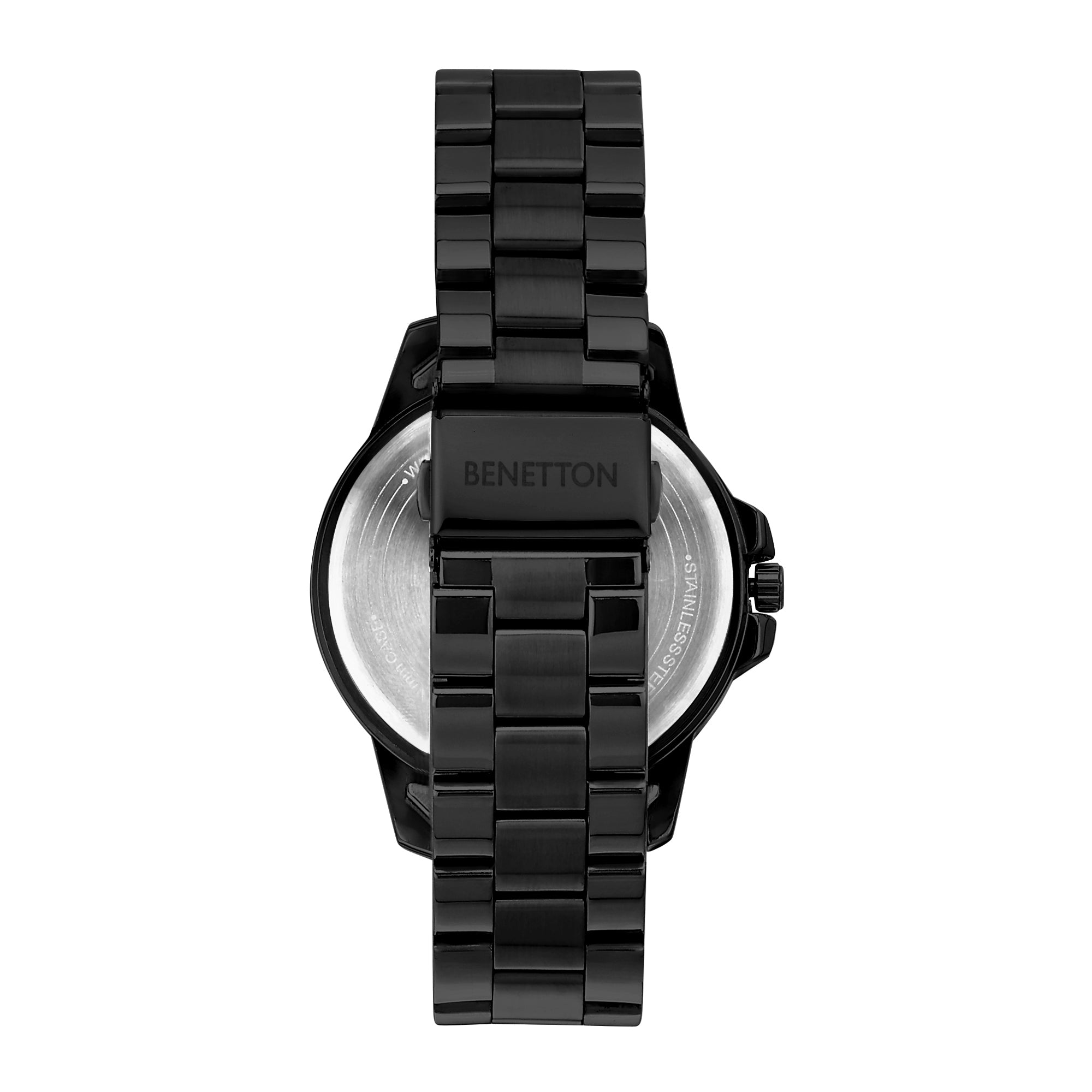 United Colors Of Benetton Black Round Dial Quartz Analog Men Watch