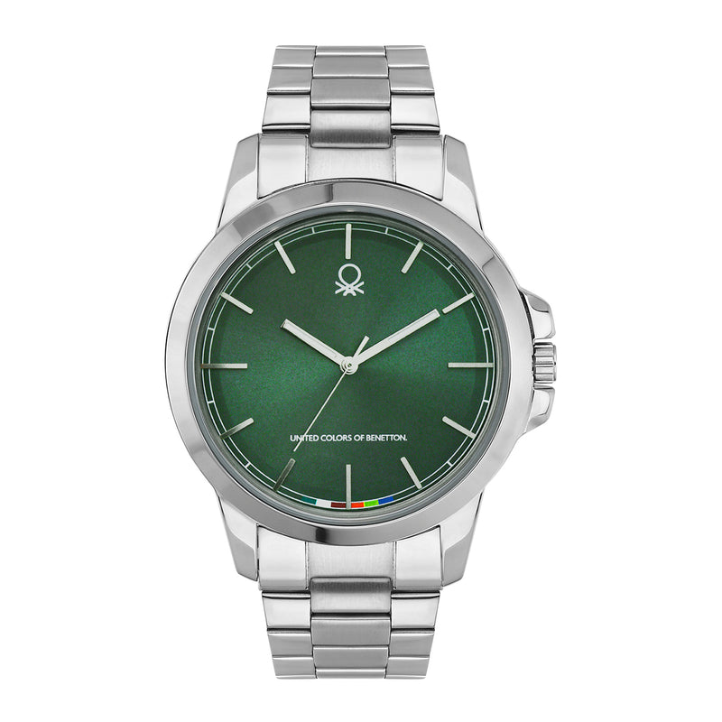 United Colors Of Benetton Green Round Dial Quartz Analog Men Watch Watch United Colors Of Benetton