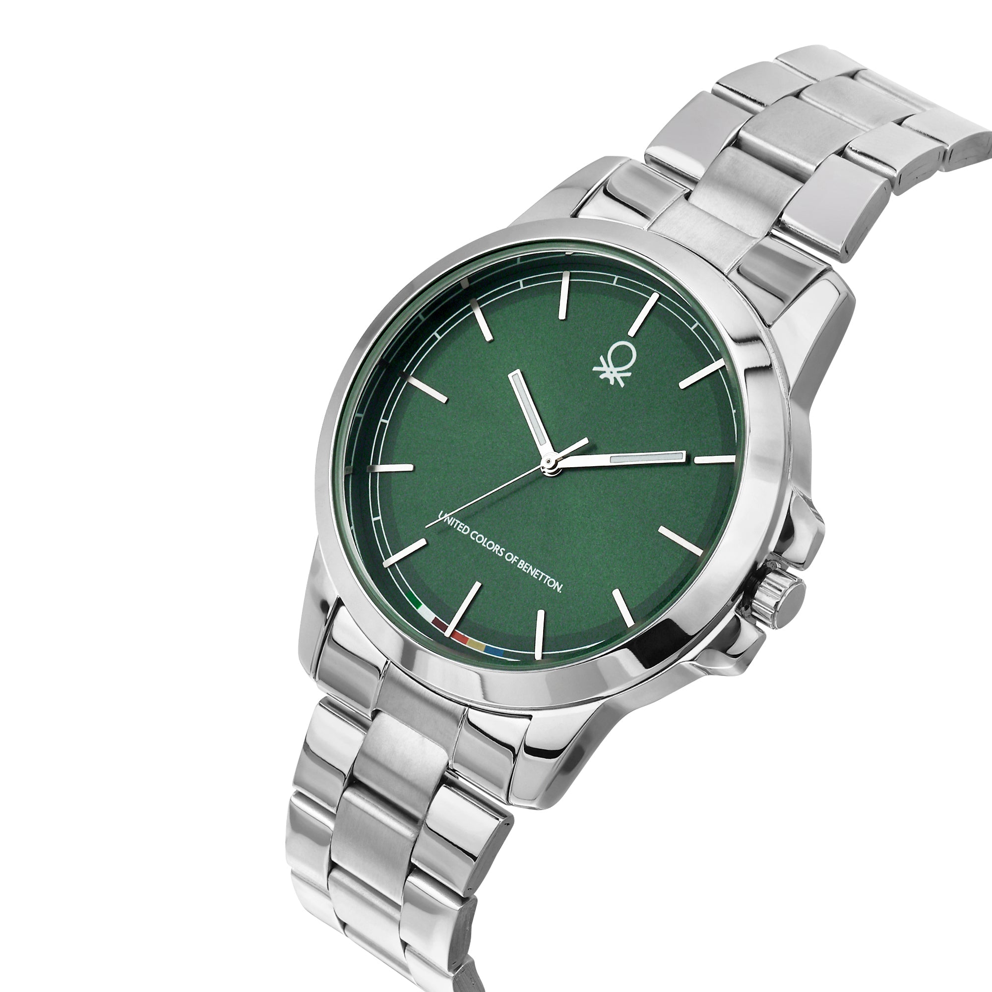 United Colors Of Benetton Green Round Dial Quartz Analog Men Watch Watch United Colors Of Benetton