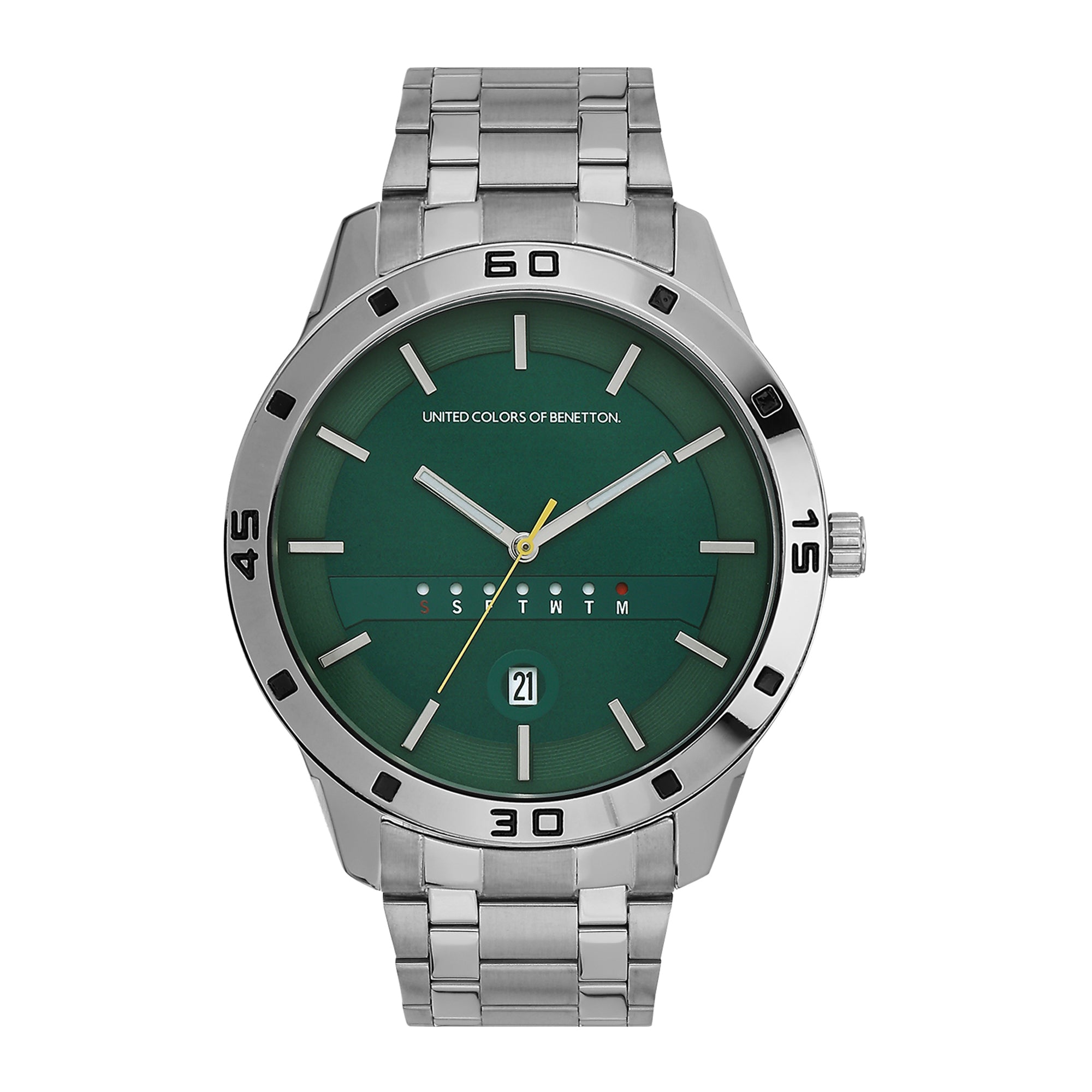 United Colors Of Benetton Green Round Dial Quartz Analog Men Watch