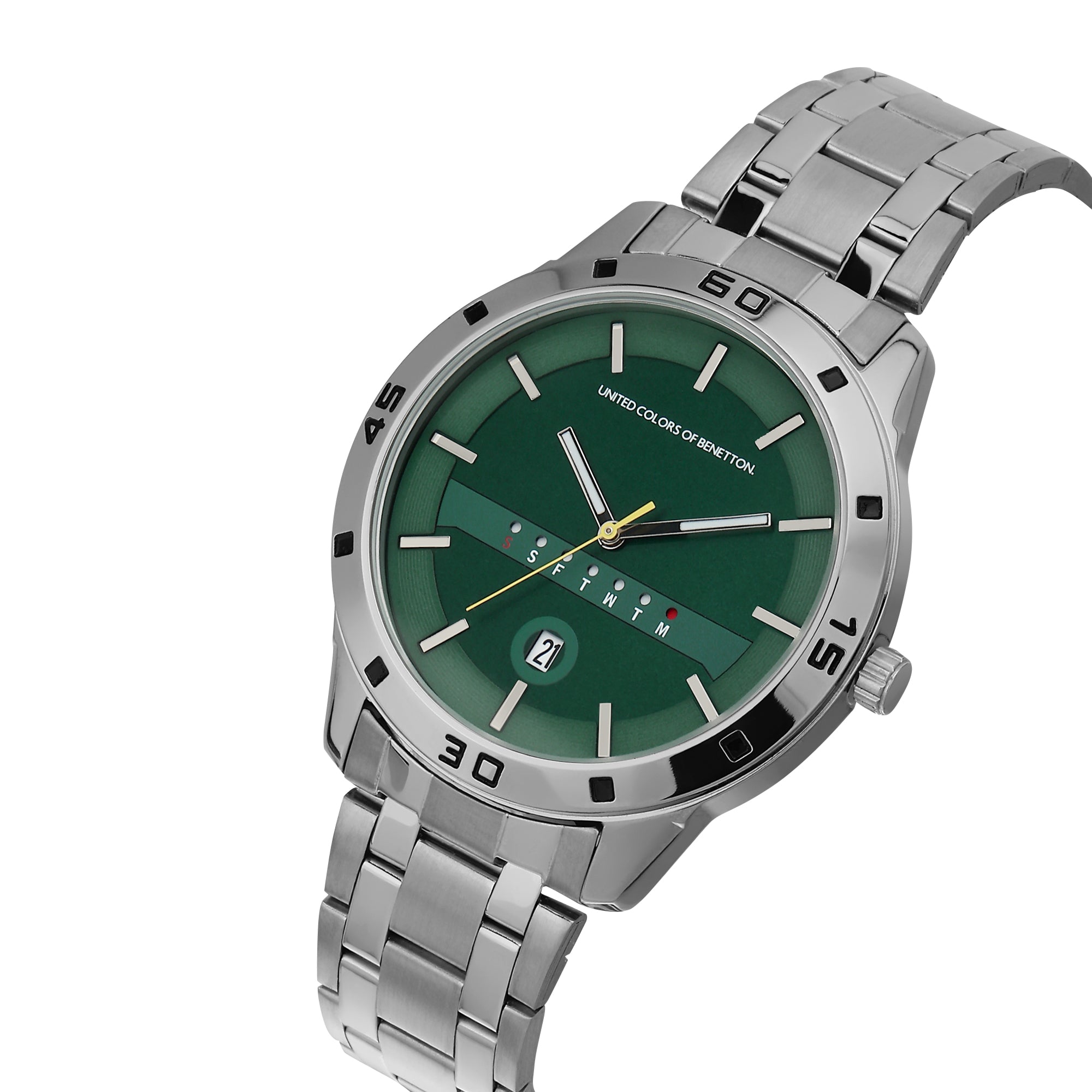 United Colors Of Benetton Green Round Dial Quartz Analog Men Watch