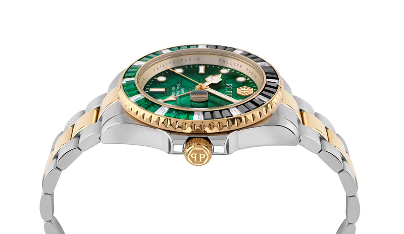 Philipp Plein PZA-GMT-I Challenger Green Round Dial Quartz Analog Men Watch Watch Philipp Plein