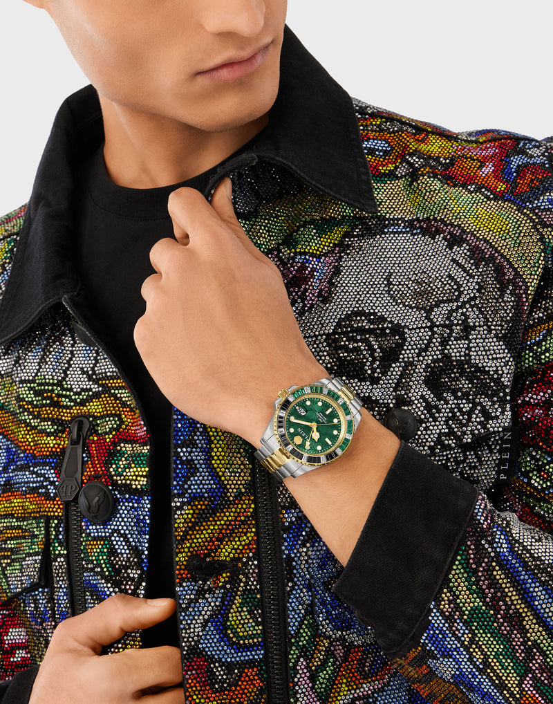 Philipp Plein PZA-GMT-I Challenger Green Round Dial Quartz Analog Men Watch Watch Philipp Plein