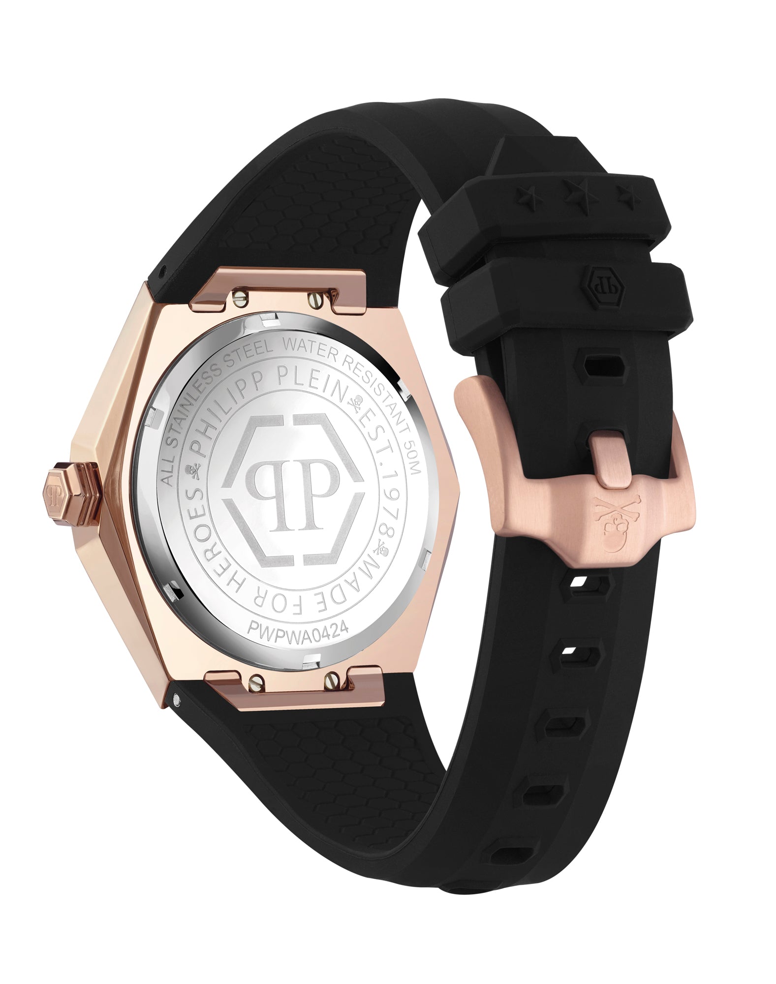 Philipp Plein Black Hexagon Dial Quartz Analog Men Watch