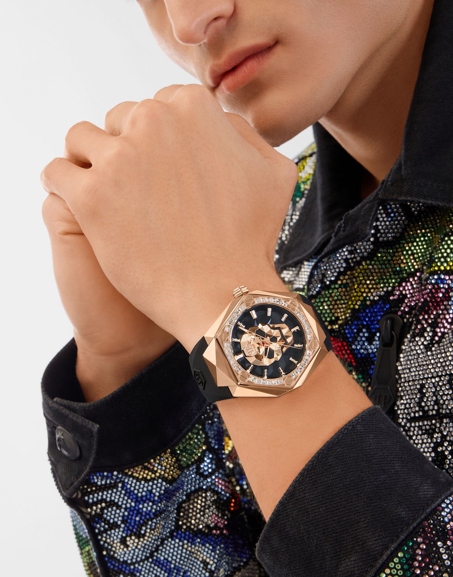 Philipp Plein Black Hexagon Dial Quartz Analog Men Watch
