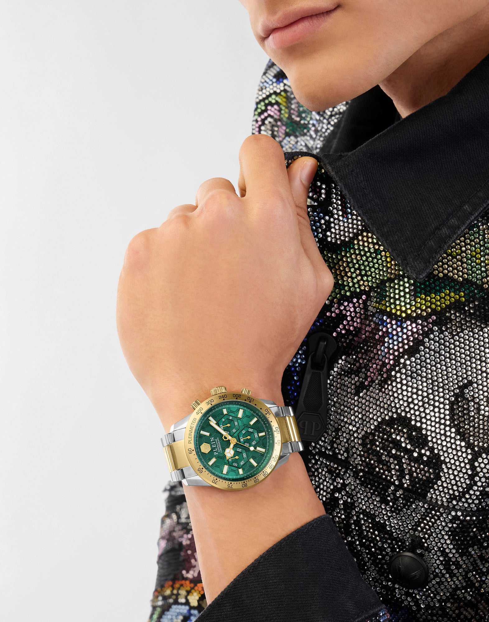 Philipp Plein Green Round Dial Quartz Analog Men Watch