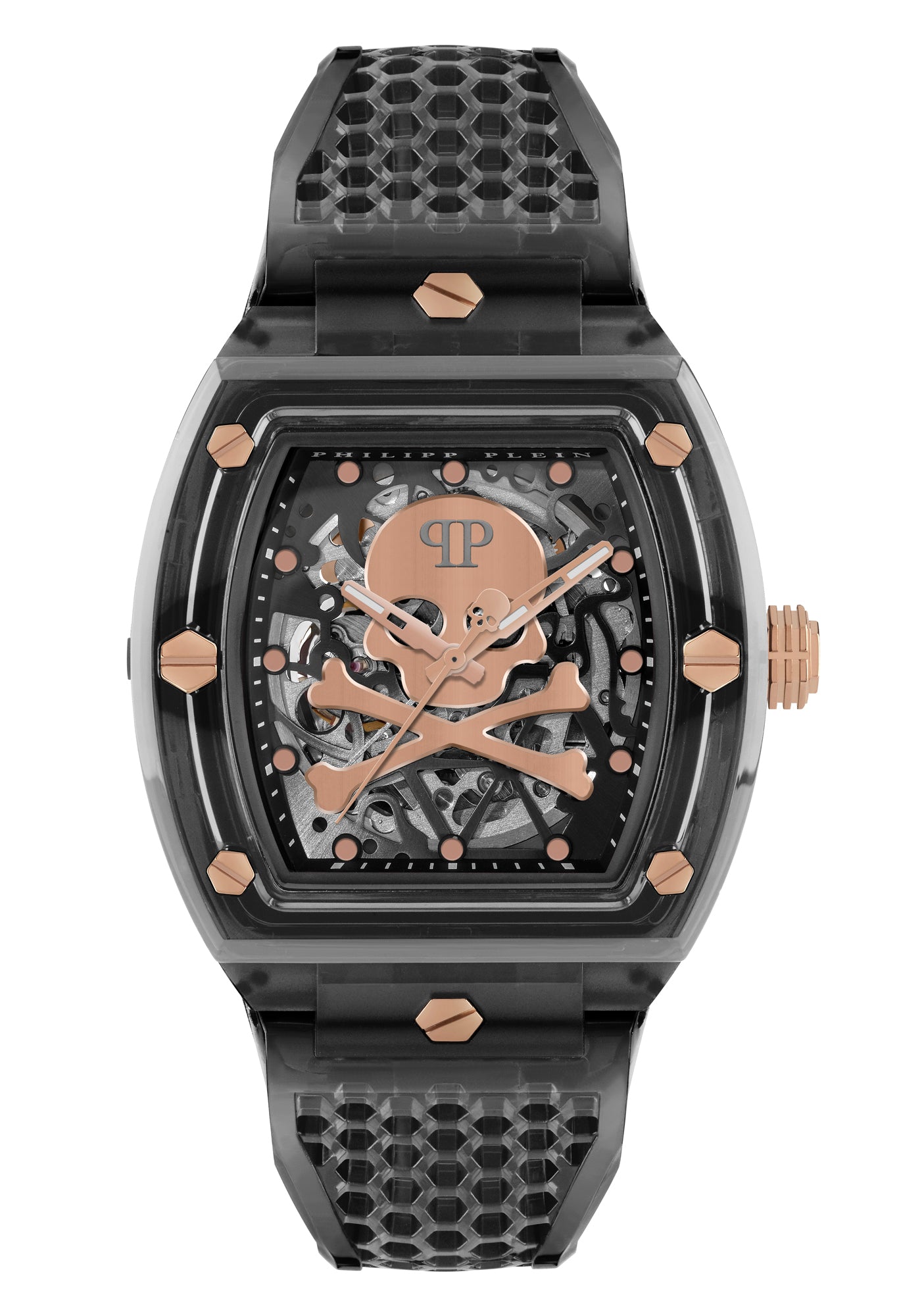 Philipp Plein The Skeleton Black Tonneau Quartz Men Watch